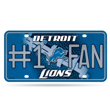 Detroit Lions #1 Fan Glitter License Plate 